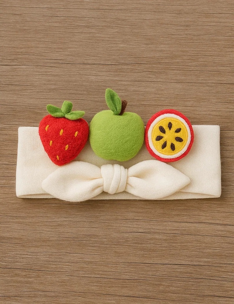 Strawberry, Green Apple, and Passionfruit Plush Baby Headband